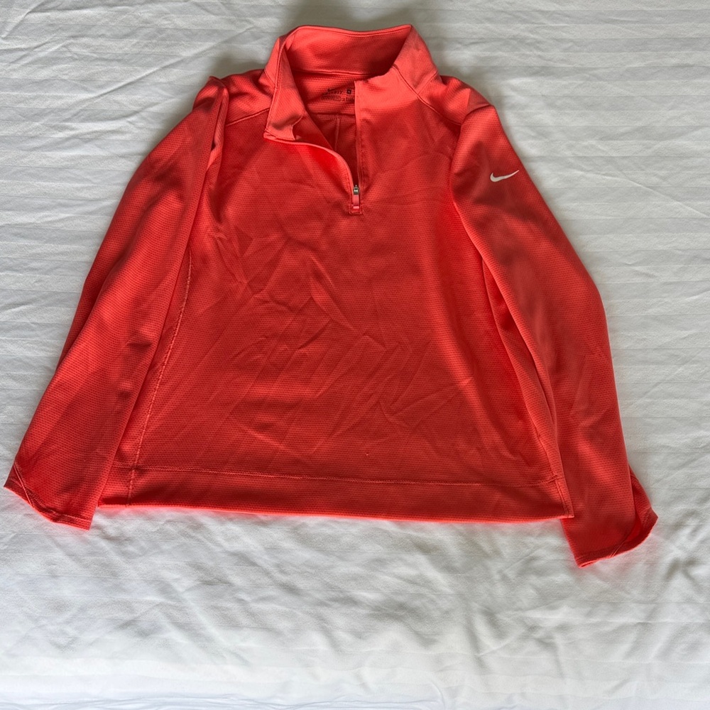 Nike Women's Bright Coral Quarter-Zip Sweatshirt